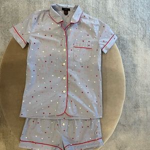J. Crew 100% cotton heart short pajamas. Size XS.